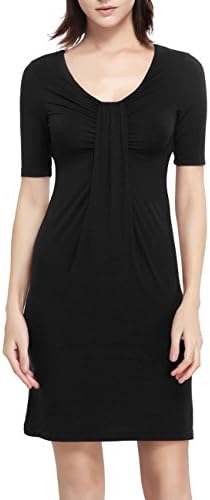 Summer Dresses for Women T Shirt Dress Frills O Neck Frocks Short Sleeve Shift