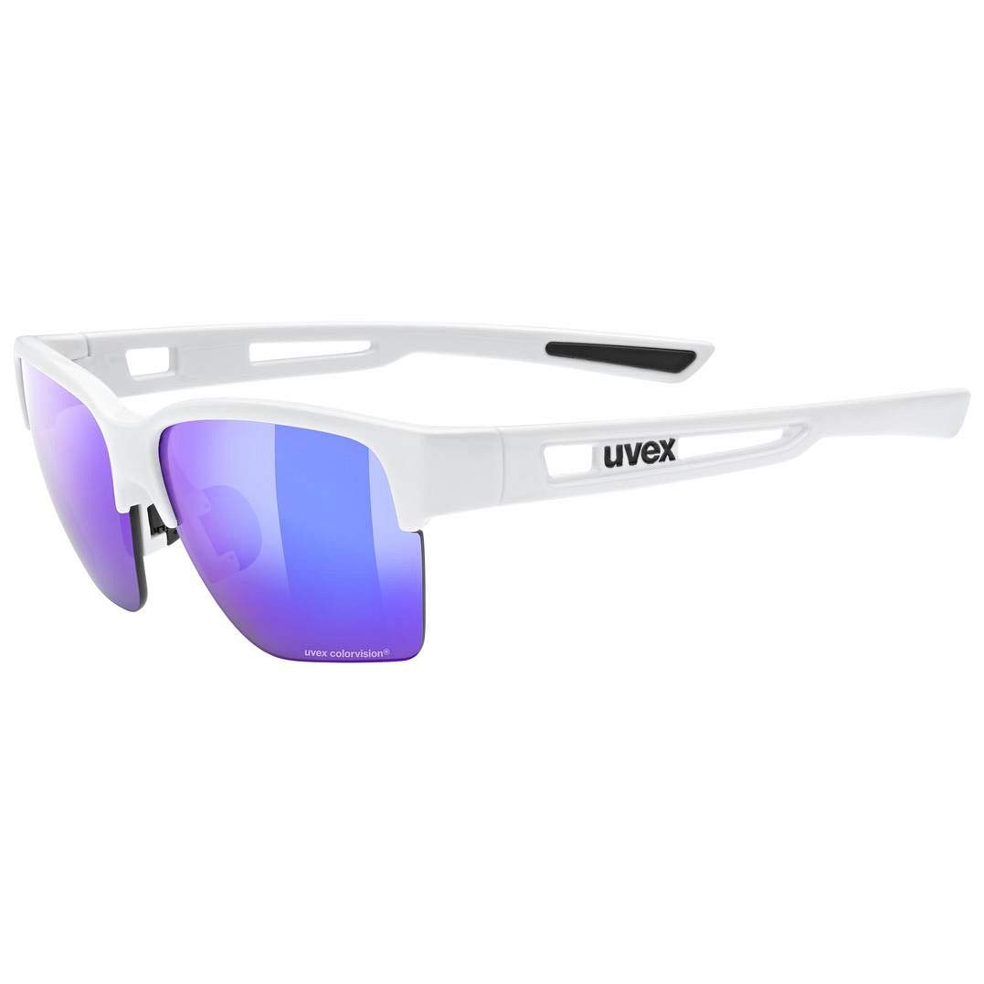 uvex Sportstyle 805 CV - Outdoor Glasses for Men and Women - Mirrored Lenses - Contrast Enhancing - White/Plasma Daily - One Size