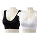 Genie Bra Womens Seamless Wireless Bra, As Seen On TV - 2 Pack (White and Black)- Medium
