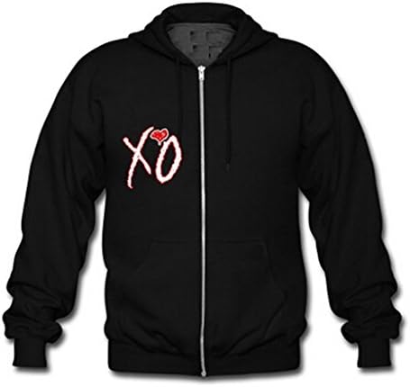 Unisex The Weeknd XO Zip Hoodie Sweatshirt Custom Men's and Women's Hoodies US L Black