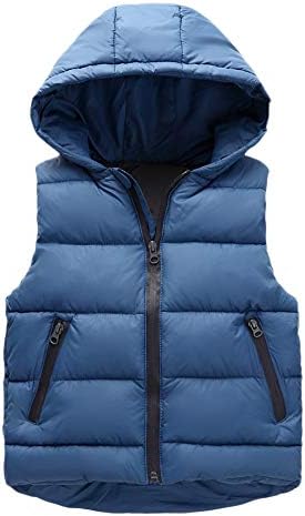 aliveGOT Boy's and Girl's Packable Puffer Down Vest Hooded Lightweight Sleeveless Jacket