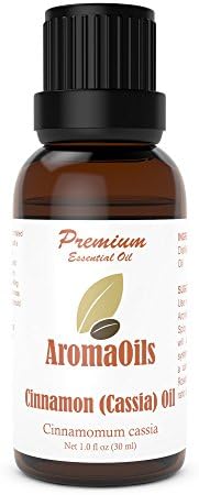 Cinnamon (Cassia) Bark Essential Oil by AromaOils - 1 oz (30 ml) - Best for Aromatherapy, Muscle Pain Relief, Massage, and Anxiety and Depression Relief