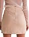 PROGRACE Women's Criss-Cross Empire Waist Bodycon Faux Suede Mini Skirt Beige M