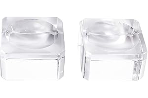 LONGWIN 30mm Square Dimple Blocks Glass Ball Display Stand for 50-70mm Sphere (Pack of 2)