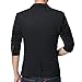 Pishon Men's Slim Fit Suits Casual One Button Flap Pockets Solid Blazer Jacket Business Daily Blazer, Black, Small
