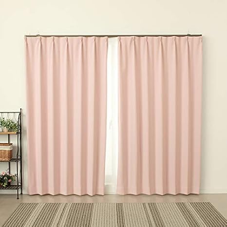 Amazon 遮光カーテン 遮光1級 フルダル 無地 断熱 5317ローズ 幅100x丈135cm2枚組 100 135 在庫品 カーテン オンライン通販