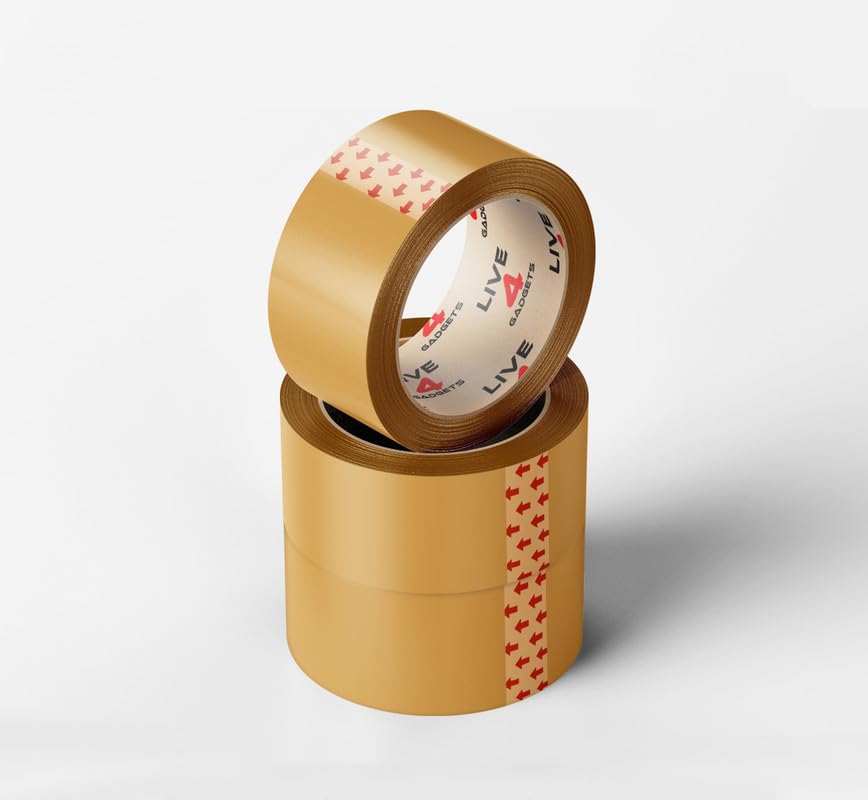 Live4gadgets Heavy Duty Sticky Tape Roll Pack Parcel Tape Strong Brown | Secure Sticky Sealing Tape for cardboard boxes for moving, Parcel Boxes, Large Postal Bags for long term storage | (48MM x 66M)