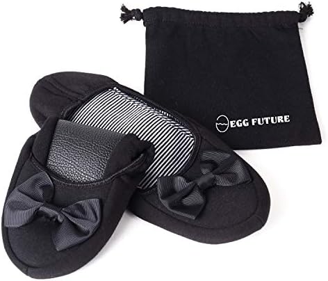 egg fut ure スリッパ ルームシューズ サンダル 室内履き 超軽量 洗濯可能 旅行 持ち運び 折り畳み 室内用 携帯スリッパ (ブラック)