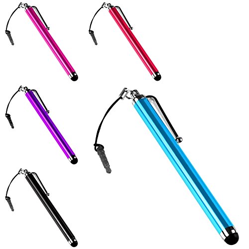 BlastCase 5 Pcs Stylus Set Aqua Blue/Black/Red/Pink/Purple Stylus/styli Touch Screen Cellphone Tablet Pen for iPhone 4G 3G 3GS iPod Touch iPad 2 3 SONY PLAYSTATION PSP PS VITA Motorola Xoom, Samsung Galaxy, Tablets