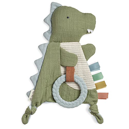 Itzy Ritzy Bitzy Crinkle Sensory Toy with Teething Toy, 0+ Months, Dinosaur