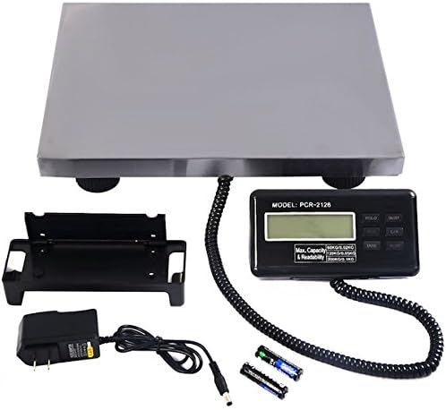 440LBS Digital Platform Weighing Scale Floor Bench Perfect For Postal Office Kitchen Vet Pet Weighing 3 Weight Unit Conversion KG/LB/OZ Heavy Duty Stainless Steel Waterproof