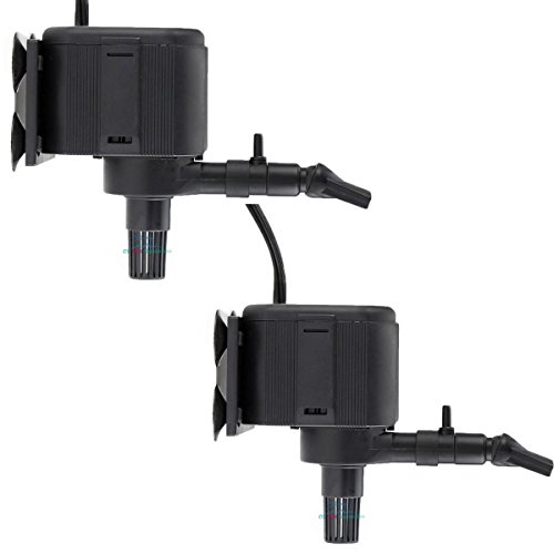 2 PCS 320 GPH Aquarium Fish Tank Submersible Pump Powerhead Undergravel