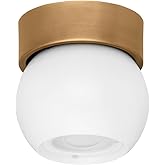 Troy Lighting C1406-PBR/SWH Odin - 1 Light Flush Mount 5.5 inches Tall and 5.5 inches Wide - Patina Brass and Soft White Fini