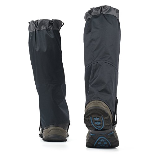 OUTAD Hiking Gaiters, Snow Gaiters Waterproof Boot Gaiter for Hiking Walking Climbing Hunting (L)