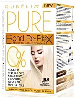New Generation Permanent Hair Color Cream Pure Bond Re-Plex Enriched Formula with Keratin, Jojoba Oil - Ammonia, PPD Free (Light Blonde)