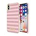 Kate Spade New York Wrap Case for iPhone Xs/iPhone X - Glitter Stripe Rose Quartz Saffiano/Rose Gold Glitter