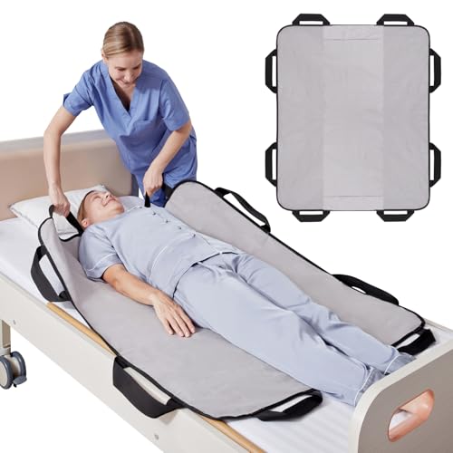 NIHAO Draw Sheet with Handles Positioning Bed Pad Washable 48