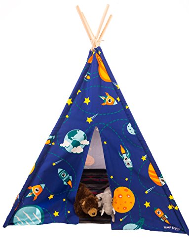 MMP Living Glow in the dark teepee style play tent - 100% cotton canvas - over 5 1/2 feet tall