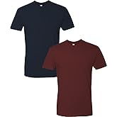 Next Level Apparel Mens Premium Fitted Short-Sleeve Crew Midnight-Maroon(2Pack) Large