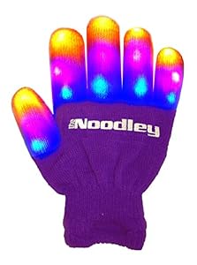 The Noodley's Children LED Finger Light Gloves - Purple/White Light up Gloves Girls Toys