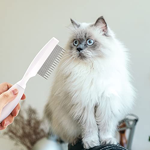 Rafaray Pet Comb for Grooming-Cat & Dog Grooming Comb Removes Tangle Knots Mats,2 IN 1 Long and Short Stainless Steel… - Image 5