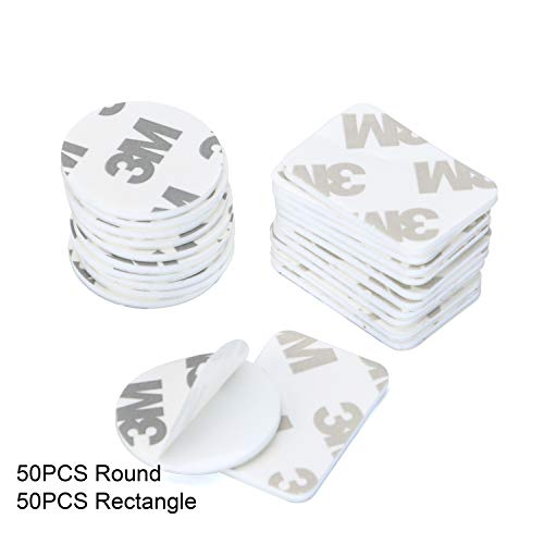 100 PCS 3M Adhesive Replacement Kit Double-Sided Foam Tape High Bond Dots Conformable Acrylic Glue Strong Pad Mounting Adhesion for Wall Surface Balloon Christmas Leather Rubber Mirror Face, White