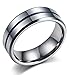 Tungary Jewelry 8mm Mens Tungsten Carbide Wedding Band Engagement Groove Blue Line High Polish Size 7-14