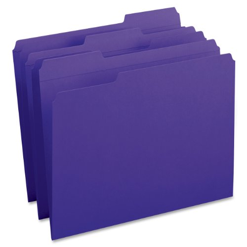 Smead File Folder, Reinforced 1/3-Cut Tab, Letter Size, Purple, 100 per Box (13034)