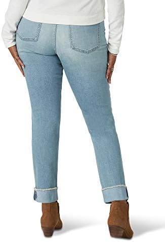 riders by lee indigo women's fringe cuff boyfriend jean