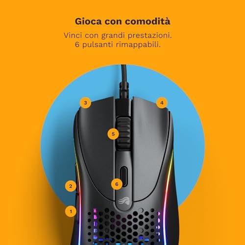 Model D 2 Mouse Da Gaming Wired (Nero)