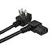 CableCreation 10 Feet 18 AWG Universal Power Cord for NEMA 5-15P Angle Type to IEC320 C13 Angle Type Cable, 3M / Black