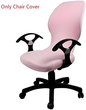 Polyester Roating Chair Cover 1 Pcs Pure Color Office Computer Chair Slipcover Stretch Machine Washable Chair Protector Cover for Dining Room Sold by Doptou (Light Pink)