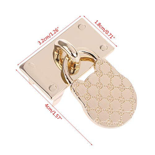 Misright 2 Sets Metal Purse Handbag Twist Turn Lock DIY Handbag Shoulder Bag Purse Hardware Accessories