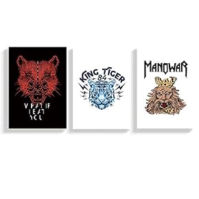 3 Panel Leopard Line Draw Painting Wall Decor...