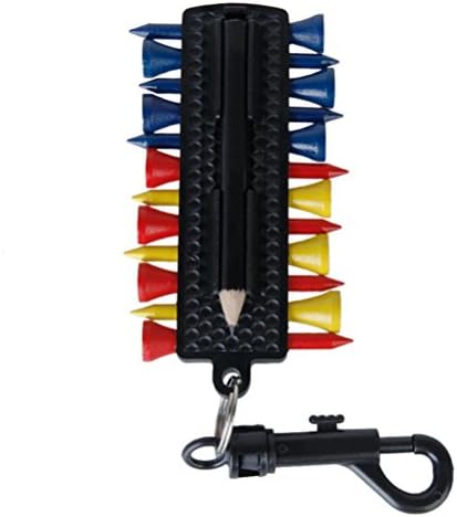 TINKSKY Golf Tee Caddy Keeper 12 Tees 2 Ball Markers Divot Tool Pencil Set with Keychain TINKSKY Golf Tee Caddy Keeper 12 Tees 2 Ball Markers Divot Tool Pencil Set with Keychain