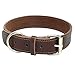 Beirui Brown Black Genuine Leather Dog Collars for Medium and Large Dogs Neck for 18-25