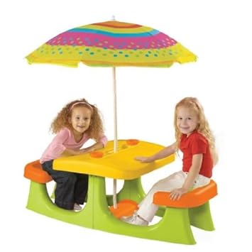 Keter Childrens Patio Center Activity Picnic Table And Chair Set