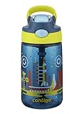 Contigo AUTOSPOUT Straw Gizmo Flip Kids Water Bottle, 14 oz., Nautical with Space Station