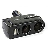 Usstre 2 USB Charger Supply+2 Socket Car Cigarette Lighter Extender Splitter Suitable for Cellphone(iPhone3G 3S,4G,4S,5G...), GPS, Ipod and PDA etc.