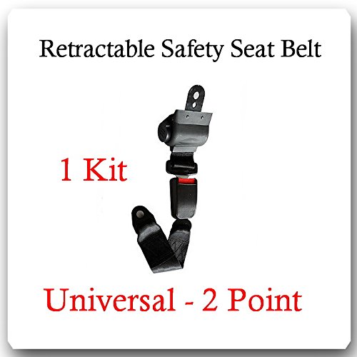 Click Here to See More Images (1 Kit ) Universal Strap Retractable Car Safety Seat Belt Black 2 Point