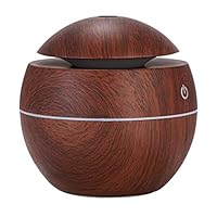 VANKOA Aromatherapy Essential Oil Diffuser, Cool Mist Humidifier with 16 Color LED Lights for Bedroom Office Yoga Spa - Dark Brown