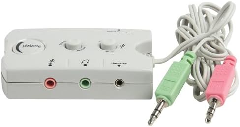 3.5mm Headphone/Headset & Speaker Audio Switch - Microphone Input/Volume Control