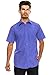 Men's Regular-Fit Solid Color Short Sleeve Dress Shirt, FRENCHBLUE Shirts (XL)