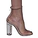 X2B FG97 Women's Ankle High Peep Toe Lucite Heel Bootie Sandals