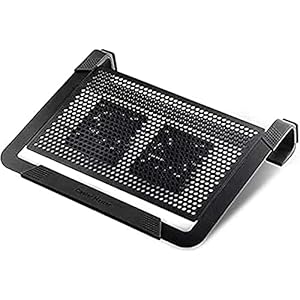 Cooler Master NotePal U2 PLUS Laptop Cooler - 2 Moveable 80mm Fans, Carry Case Protector, Ergonomic Aluminium Frame…