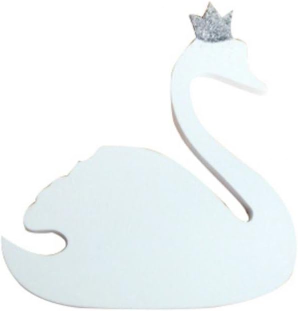 beiguoxia Nordic Wooden Princess Crown Swan Shape Wall Mounted Coat Hanger Hook Home Decoration