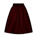 Taydey A-Line Pleated Vintage Skirts for Women (XL, Burgundy)
