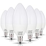 LOHAS Candelabra LED Bulbs, 60 Watt Equivalent-6W LEDs, Daylight (5000K) Light Bulbs Candelabra Base (E12), 180 Degree Beam Angle, Not-Dimmable LED Lights for Home Lighting (6 Pack)