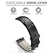 22mm Quick Release Universal Watch Band, MoKo Leather Crocodile Pattern Strap for Amazfit/Samsung Gear S3 Frontier/S3 Classic/Motorola Moto 360 2nd Gen 46mm/Garmin Vivomove/Huawei 2 Classic, BLACK