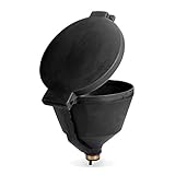 New Pig Burpless Poly Drum Funnel, For 30 and 55 Gal Steel & Poly Drums w/ 2” NPT, Hinged Lid, 13.375” Diam x 11” H, Black, DRM680-BK